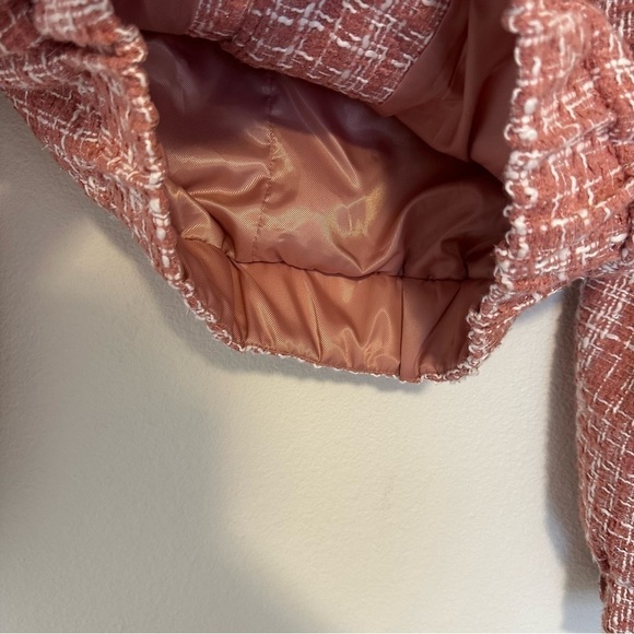Walter Baker Nelly Tweed Buttoned Jacket Pink White Size Large Women’s Collared - Picture 11 of 12